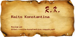 Raits Konstantina névjegykártya
